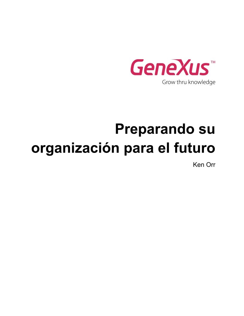 Imágen de pdf GeneXus - Preparando su organizacion para el futuro