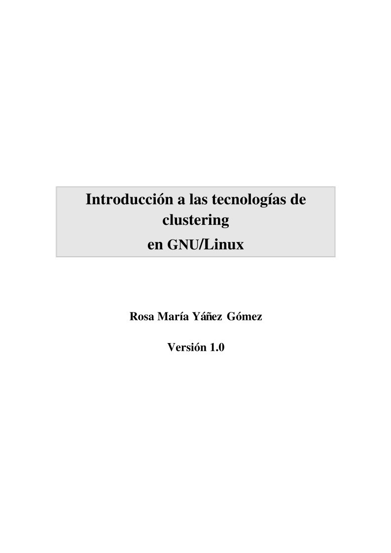 Imágen de pdf Introducción a las tecnologías de clustering en GNU/Linux