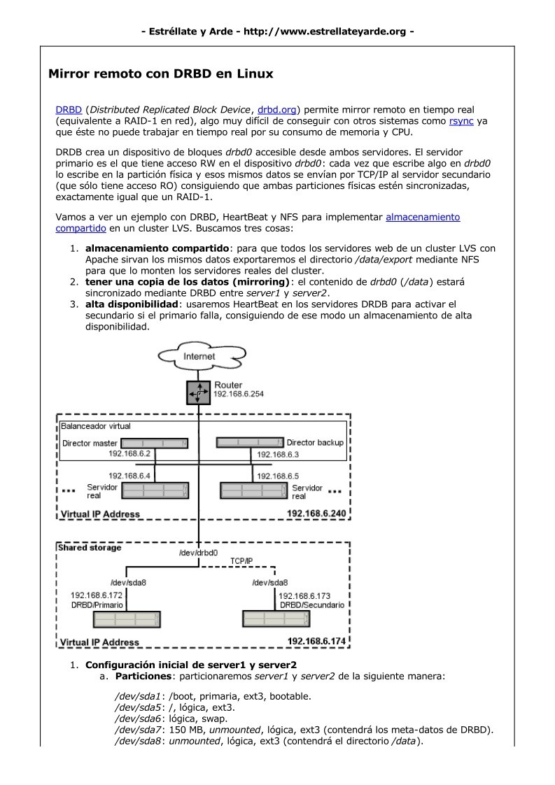 Imágen de pdf Mirror remoto con DRBD en Linux