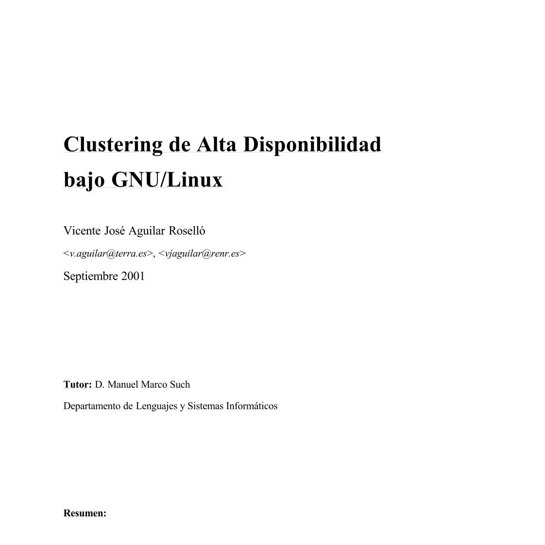 Imágen de pdf Clustering de Alta Disponibilidad bajo GNU/Linux