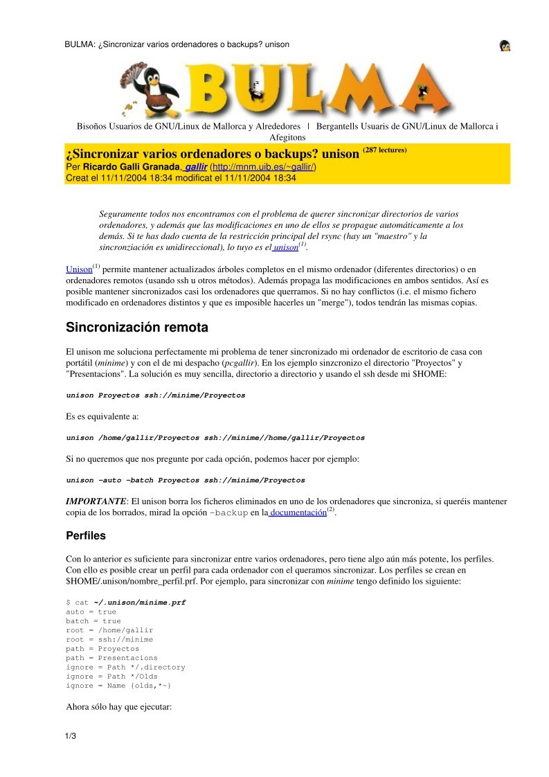Imágen de pdf BULMA: ¿Sincronizar varios ordenadores o backups? unison