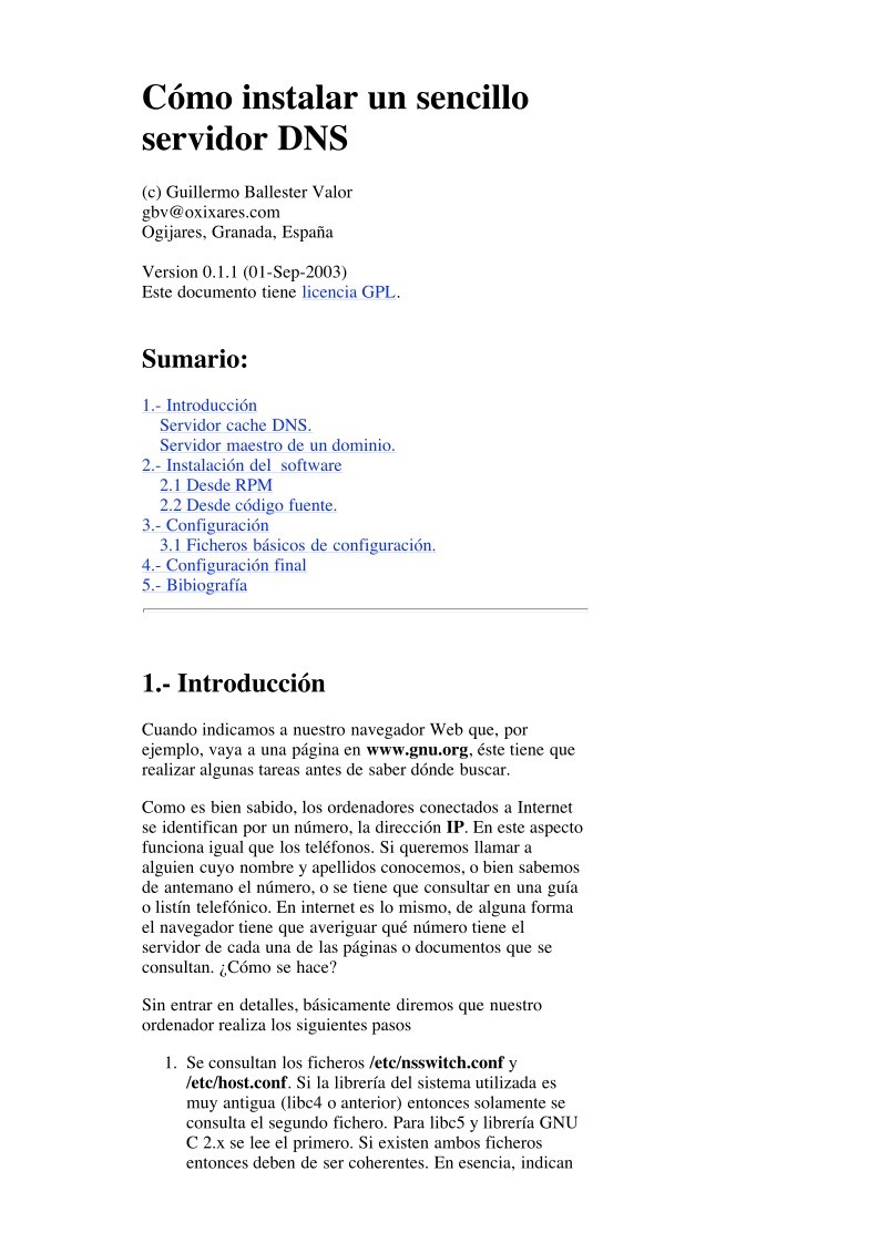 Imágen de pdf Cómo instalar un sencillo servidor DNS