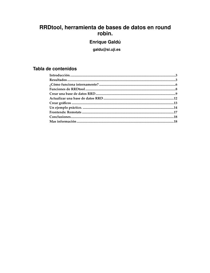 Imágen de pdf RRDtool, herramienta de bases de datos en round robin