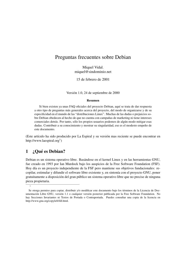Imágen de pdf Preguntas frecuentes sobre Debian