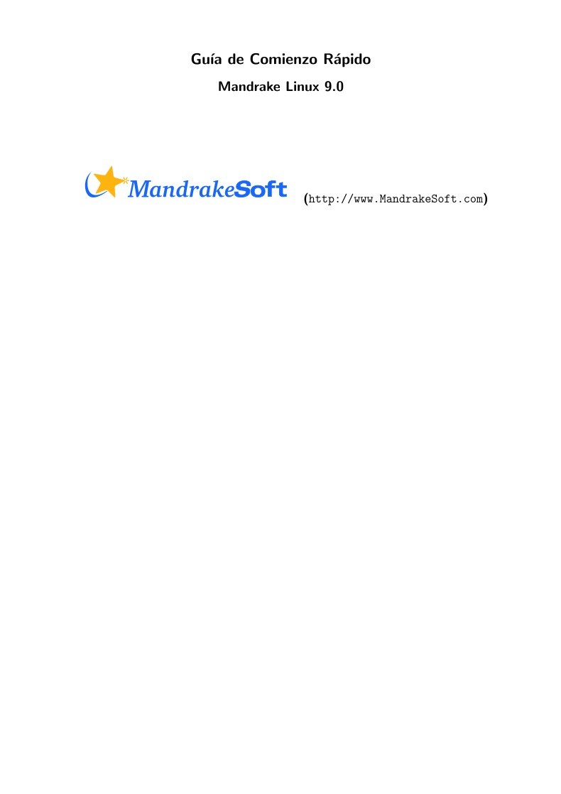 Imágen de pdf Guía de Comienzo Rápido Mandrake Linux 9.0