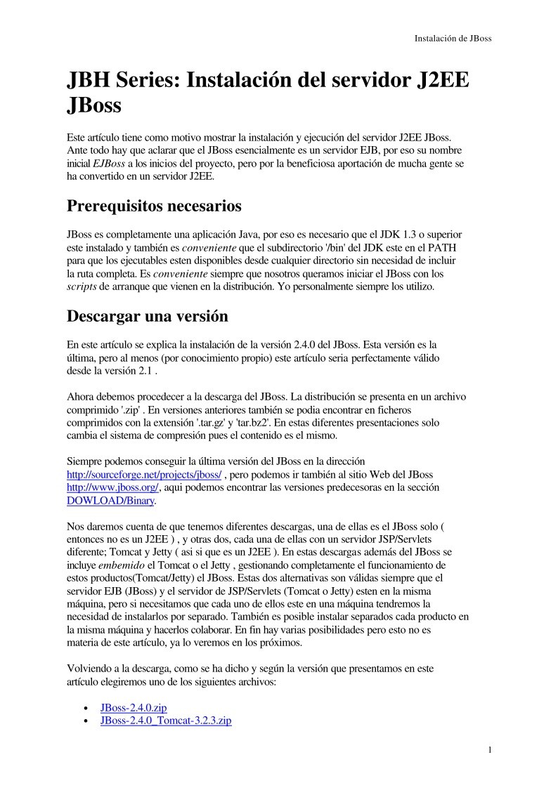Imágen de pdf JBH Series: Instalación del servidor J2EE JBoss