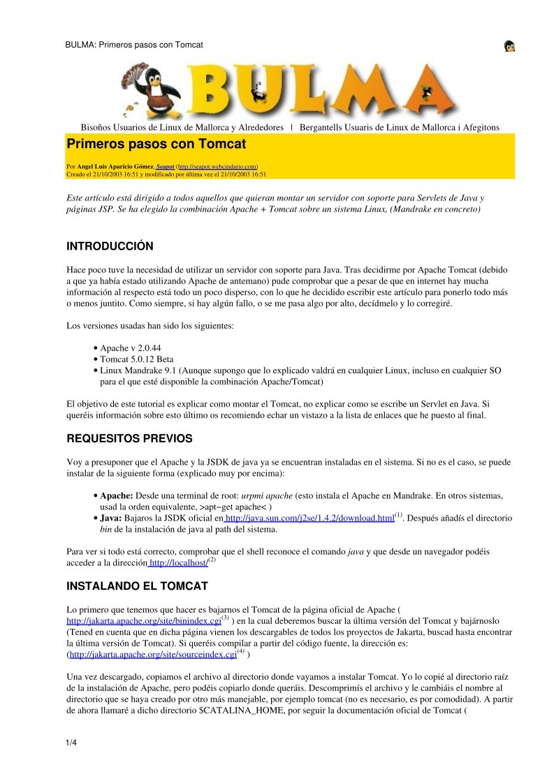 Imágen de pdf BULMA: Primeros pasos con Tomcat
