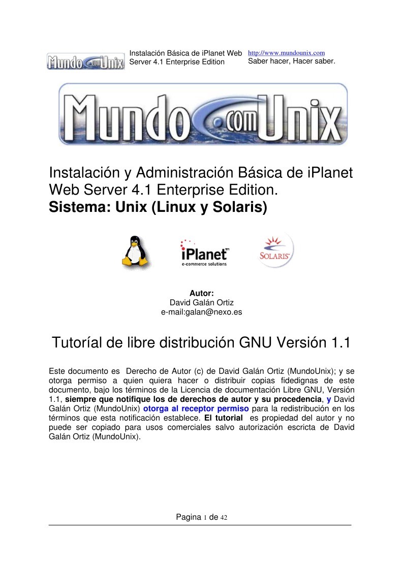 Imágen de pdf Instalación Básica de iPlanet Web Server 4.1 Enterprise Edition