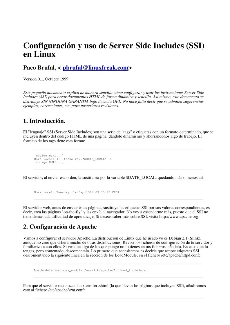 Imágen de pdf Configuración y uso de Server Side Includes (SSI) en Linux
