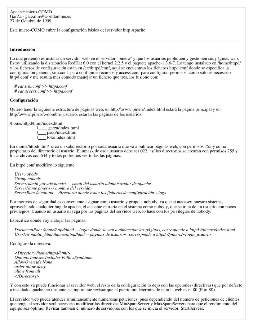 Imágen de pdf Este micro-COMO cubre la configuración básica del servidor http Apache