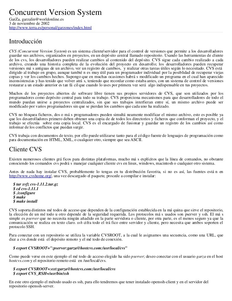 Imágen de pdf cvs - Concurrent Version System