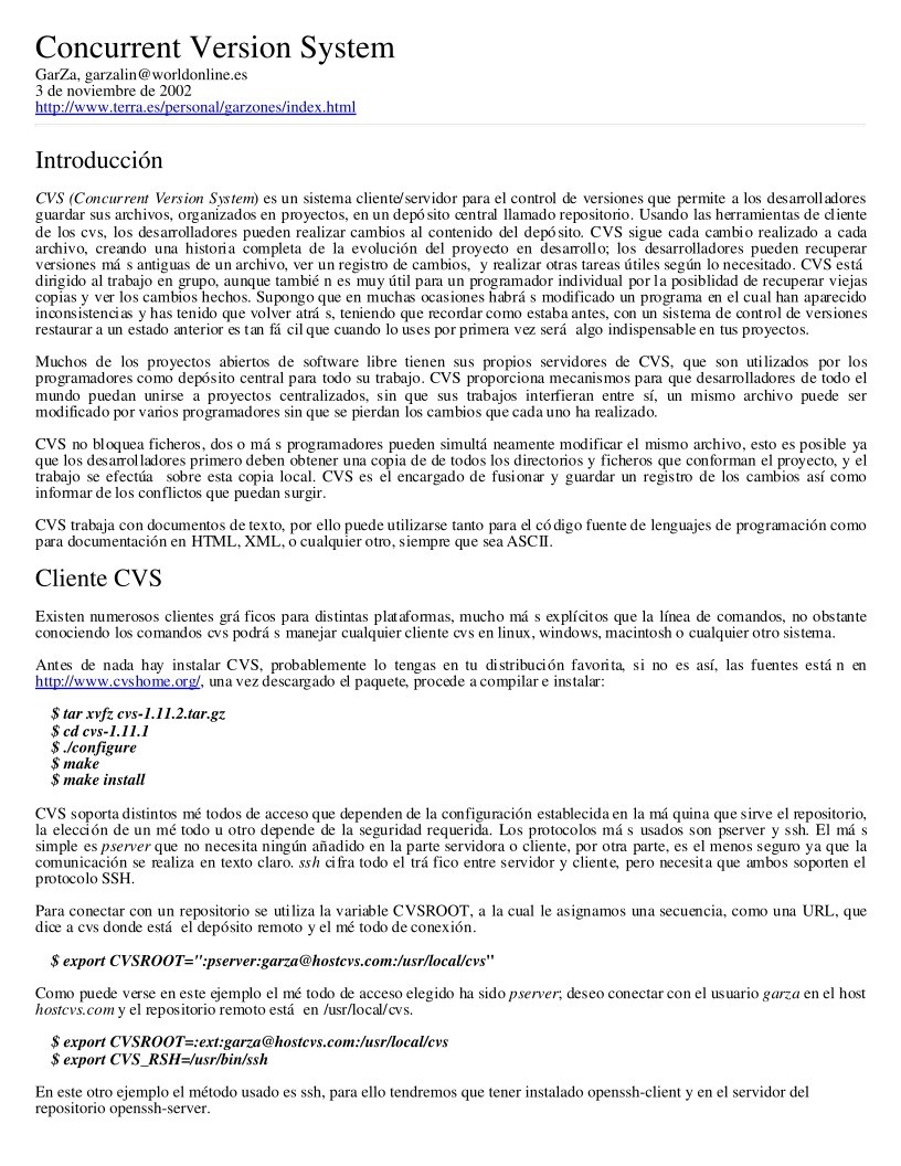Imágen de pdf cvs - Concurrent Version System
