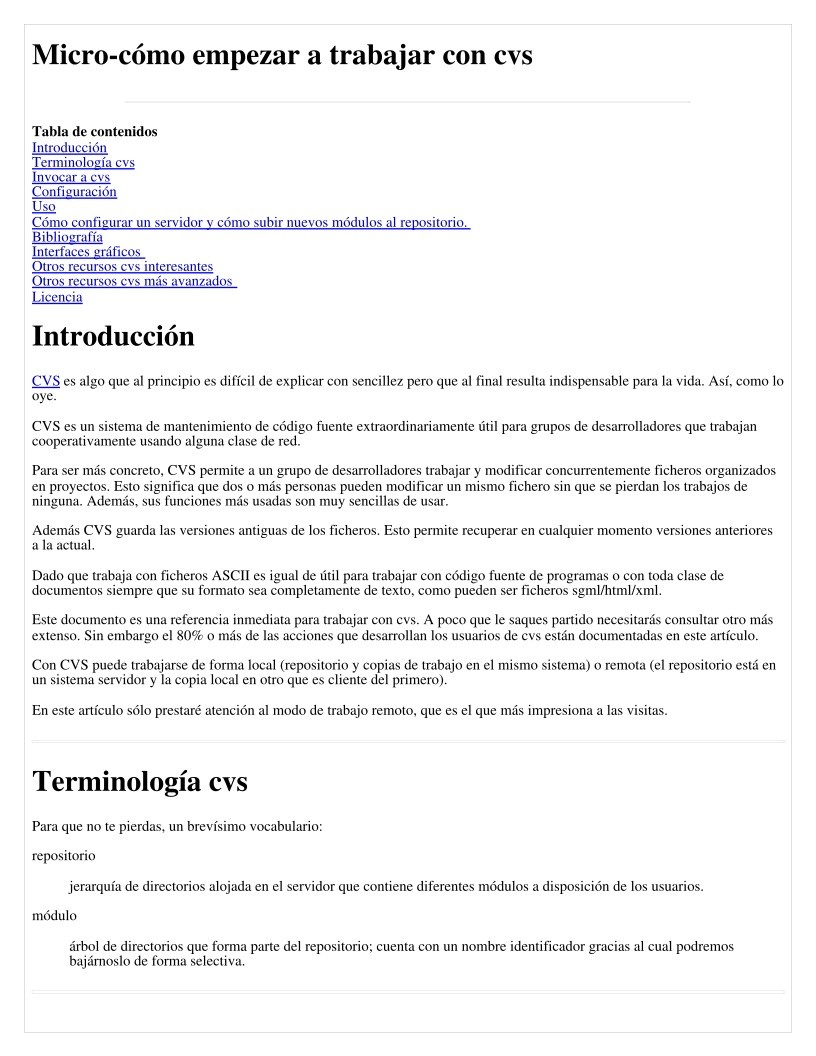 Imágen de pdf Micro-cómo empezar a trabajar con CVS