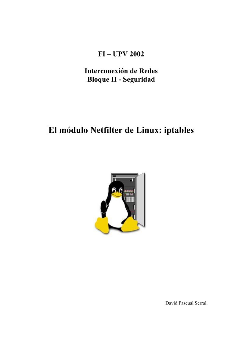 Imágen de pdf El módulo Netfilter de Linux: iptables