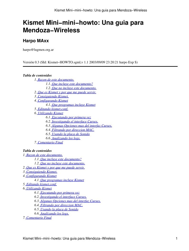 Imágen de pdf Kismet Mini-mini-howto: Una guia para Mendoza-Wireless