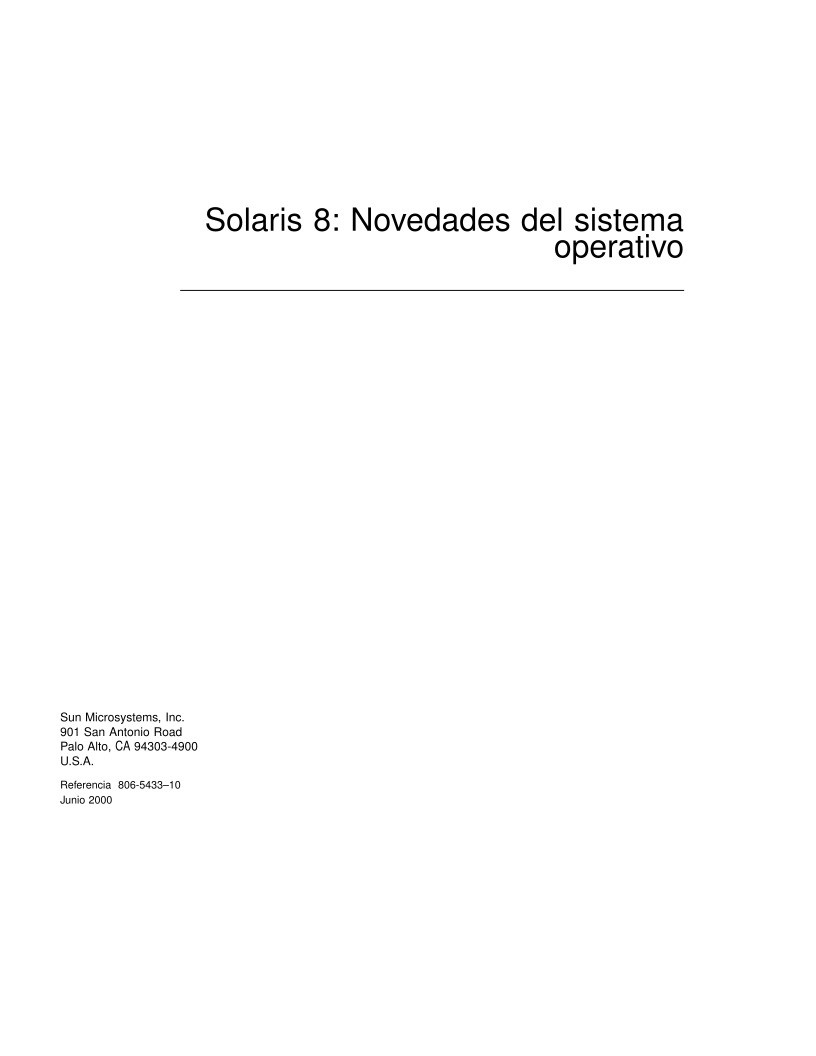 Imágen de pdf Solaris 8: Novedades del sistema operativo