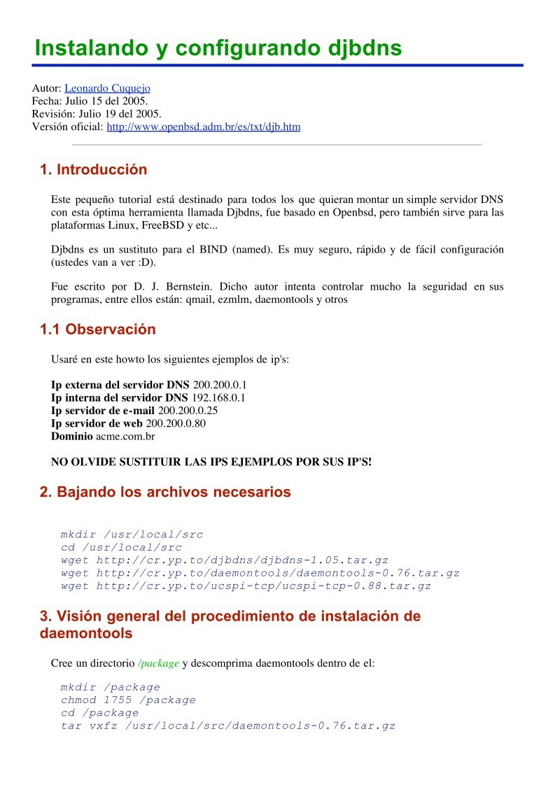 Imágen de pdf Instalando y configurando el djbdns