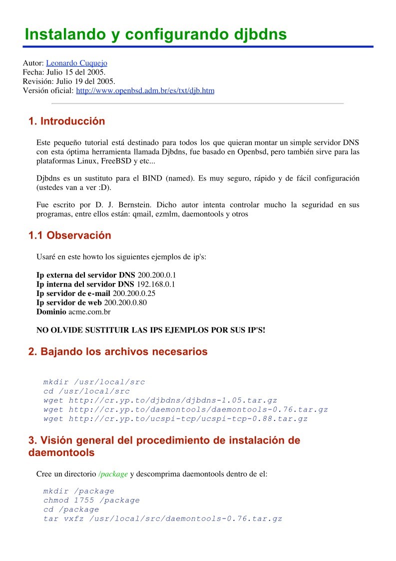 Imágen de pdf Instalando y configurando el djbdns
