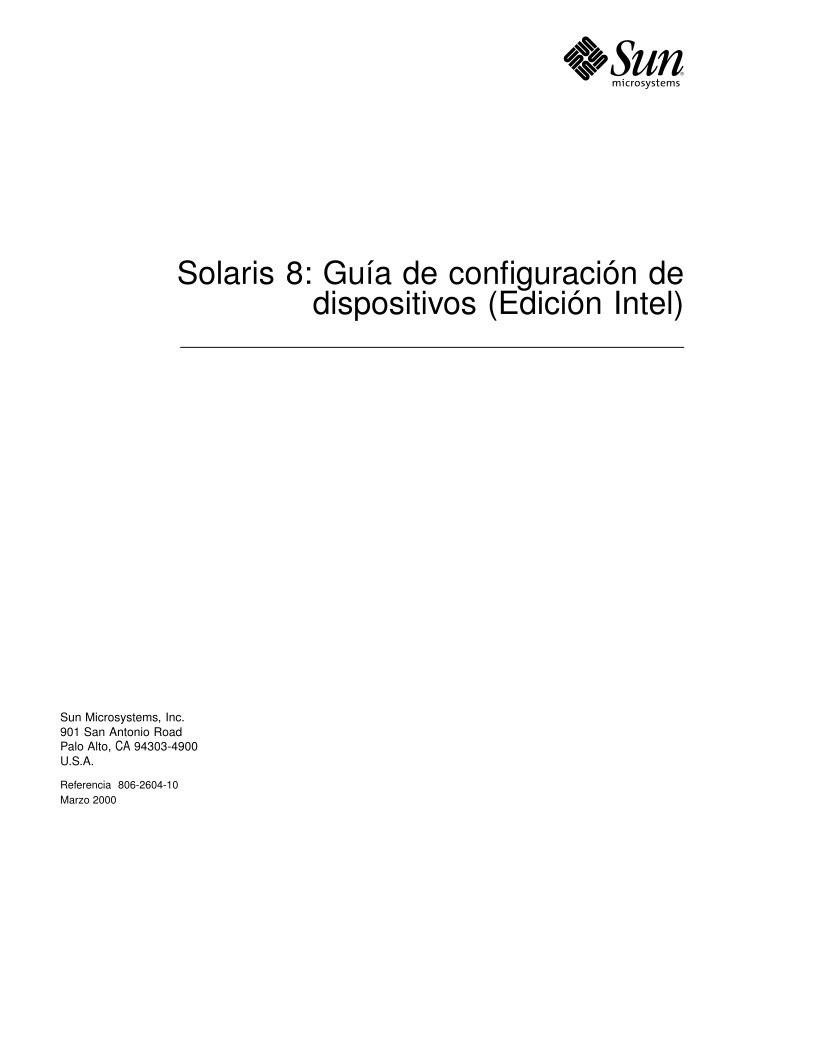 Imágen de pdf Solaris 8: Guía de configuración de dispositivos (Edición Intel)