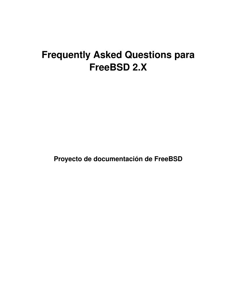 Imágen de pdf Frequently Asked Questions para FreeBSD 2.X