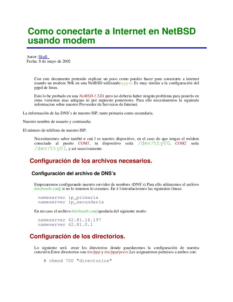 Imágen de pdf Como conectarte a Internet en NetBSD usando modem