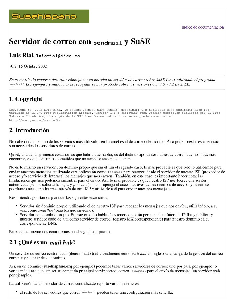 Imágen de pdf Servidor de correo con sendmail y SuSE