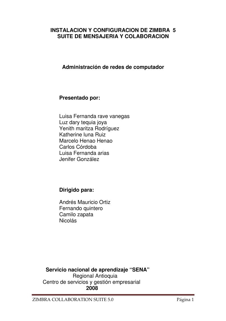 Imágen de pdf INSTALACION Y CONFIGURACION DE ZIMBRA  5-1.0 LISTO