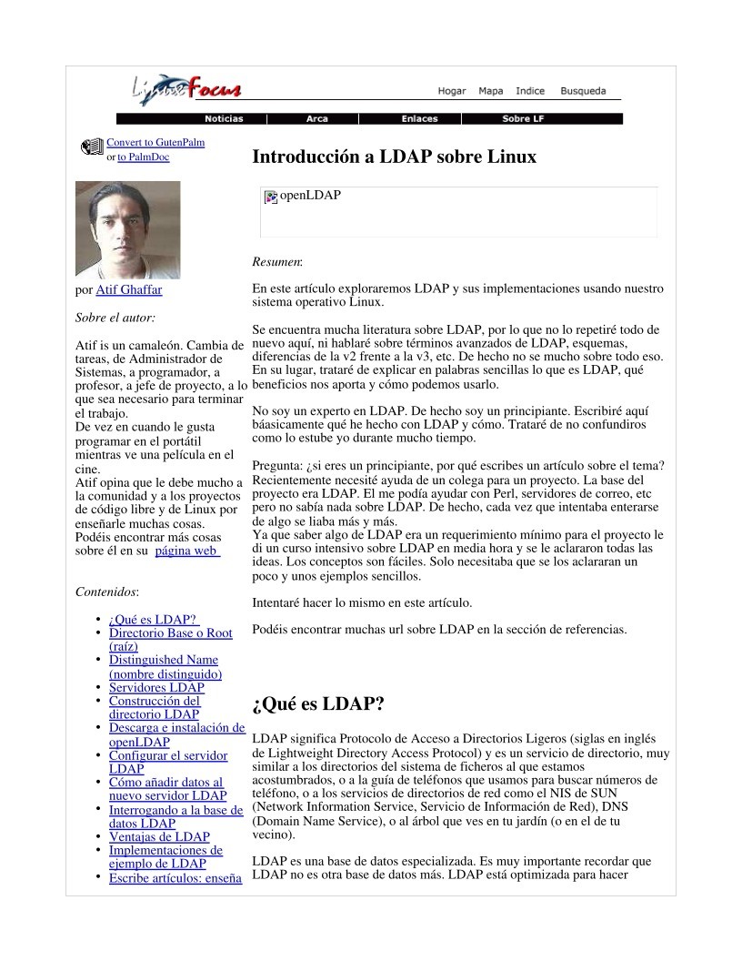 Imágen de pdf Introducción a LDAP sobre Linux