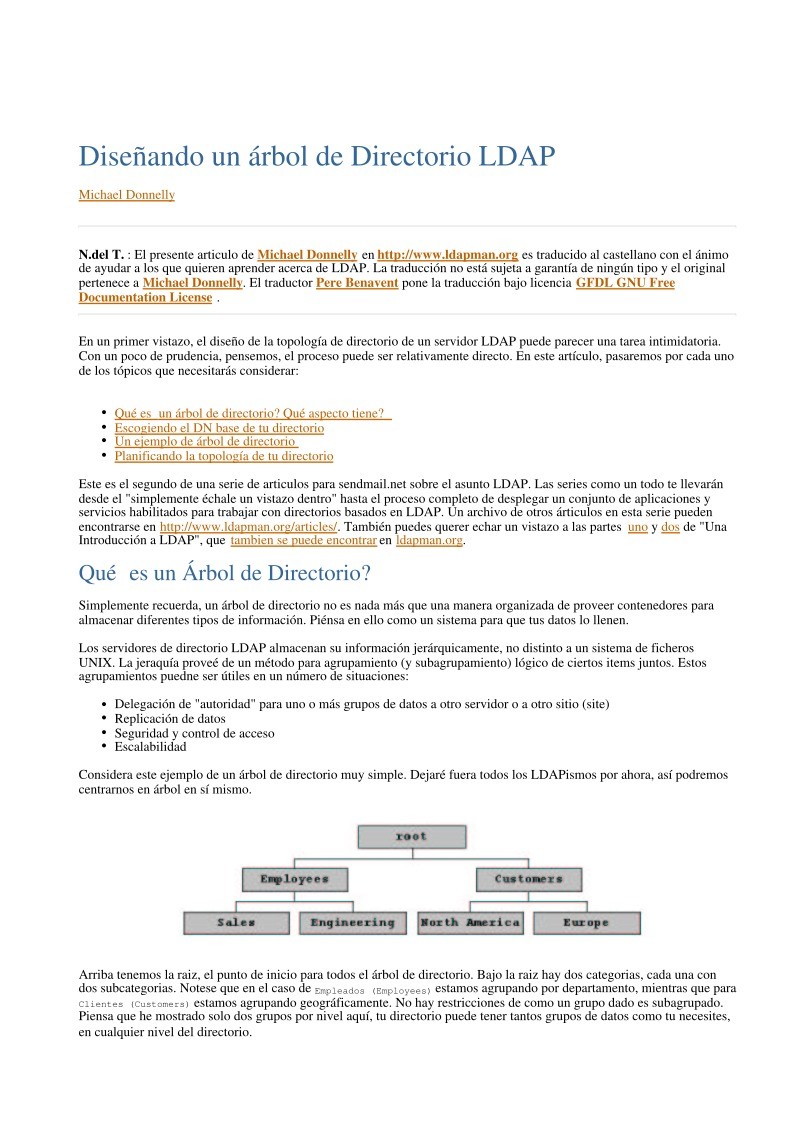 Imágen de pdf Diseñando un árbol de Directorio LDAP