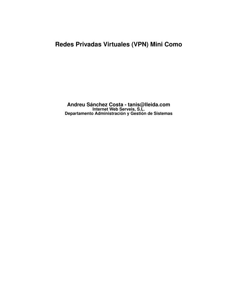 Imágen de pdf Redes Privadas Virtuales (VPN) Mini Como