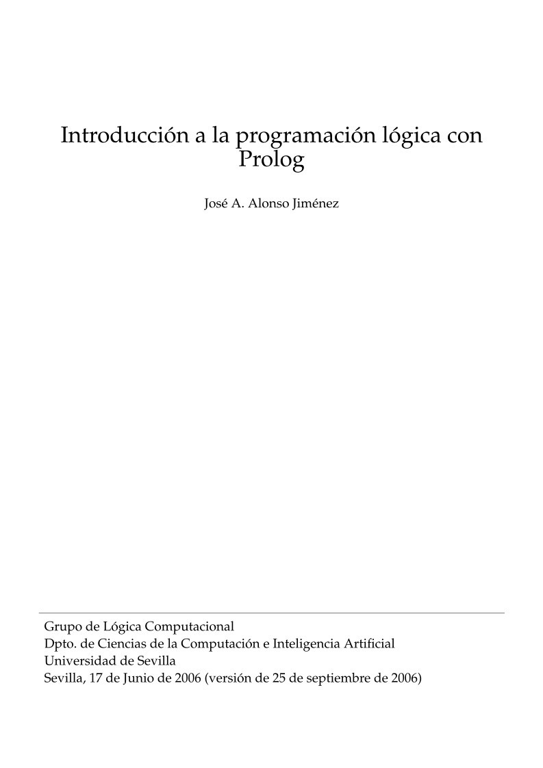 Imágen de pdf Introducción a la programación lógica con Prolog