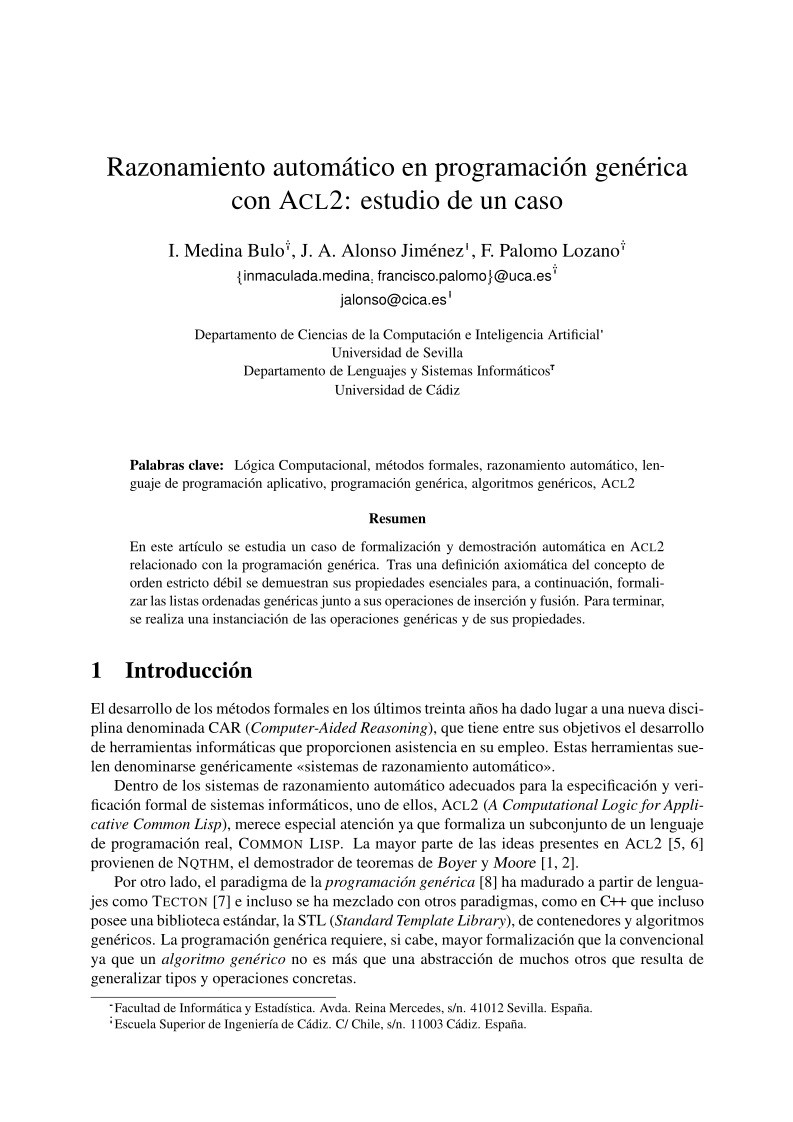 Imágen de pdf Razonamiento autoático en programación genérica con ACL2: estudio de un caso