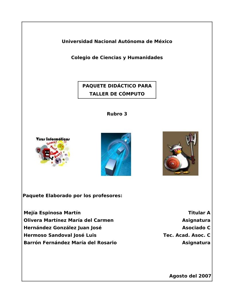 Imágen de pdf PAQUETE DIDÁCTICO PARA TALLER DE CÓMPUTO