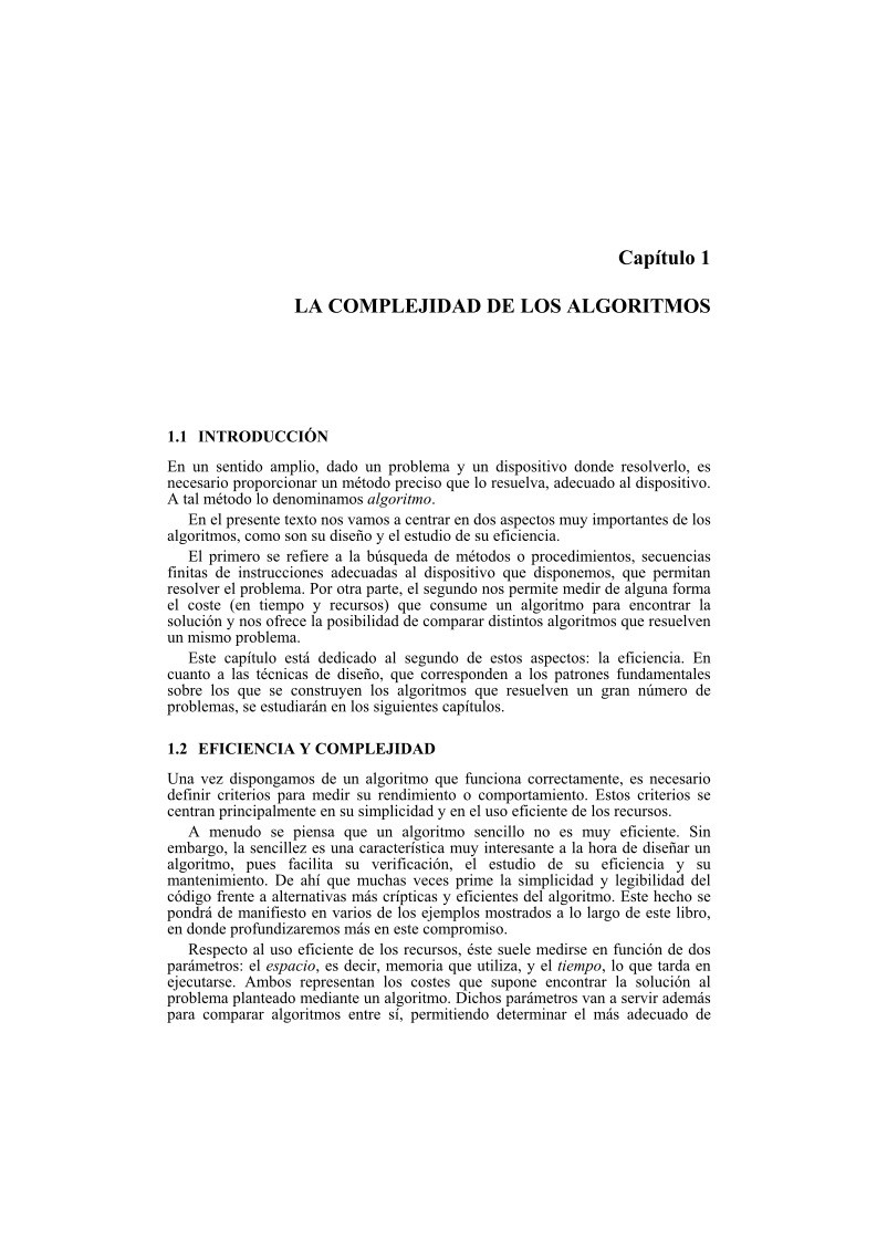 Imágen de pdf Capítulo 1 - LA COMPLEJIDAD DE LOS ALGORITMOS