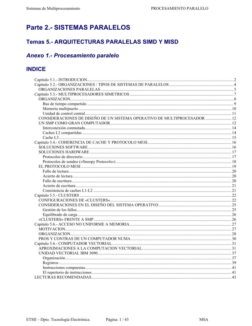 Imágen de pdf Temas 5.- ARQUITECTURAS PARALELAS SIMD Y MISD