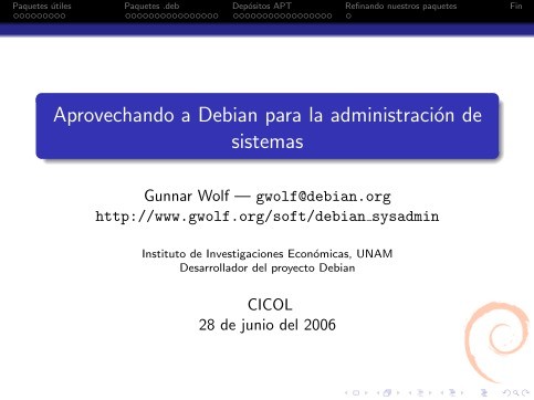 Imágen de pdf Aprovechando a Debian para la administración de sistemas