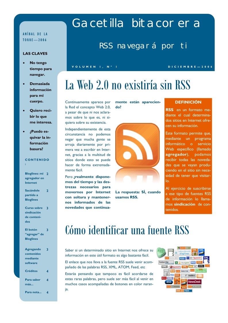 Imágen de pdf Gacetilla bitacorera - RSS navegará por ti