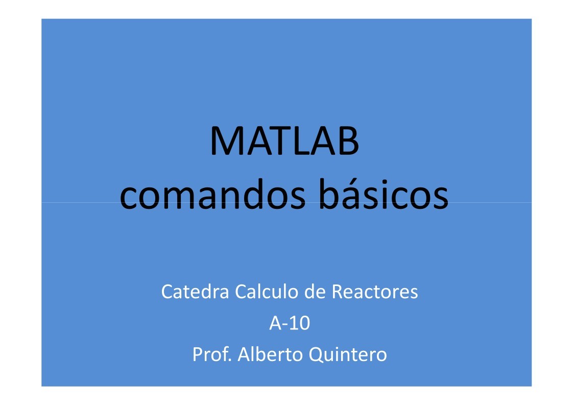 Imágen de pdf MATLAB comandos básicos