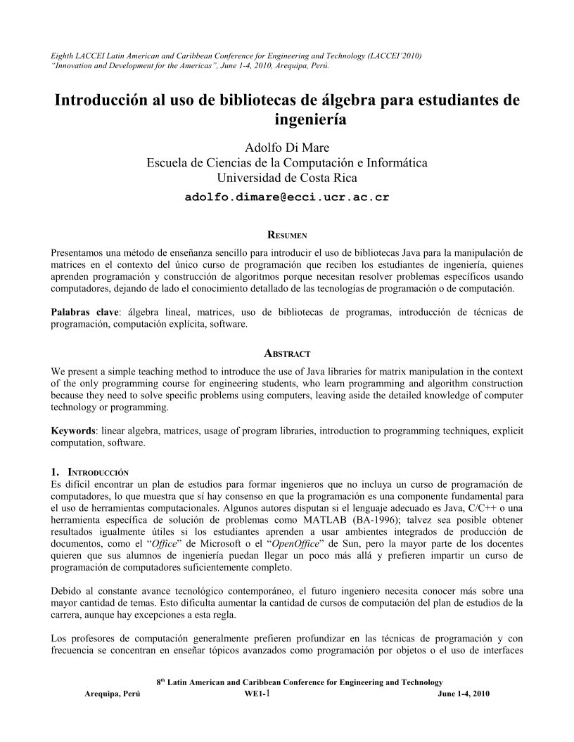 Imágen de pdf Introducción al uso de bibliotecas de álgebra para estudiantes de ingeniería