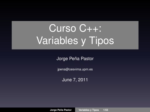Imágen de pdf Curso C++: Variables y Tipos