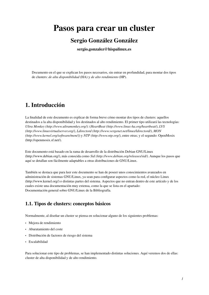 Imágen de pdf Pasos para crear un cluster