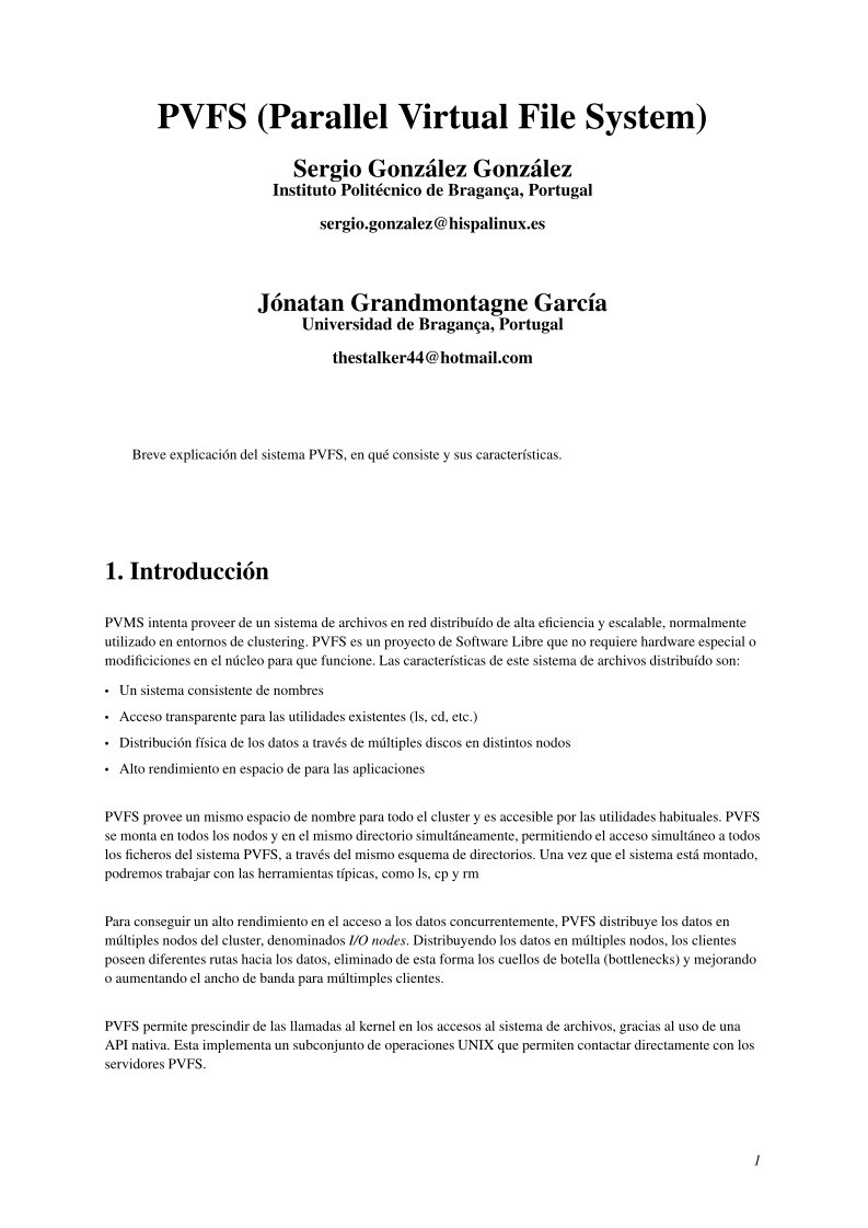 Imágen de pdf PVFS (Parallel Virtual File System)