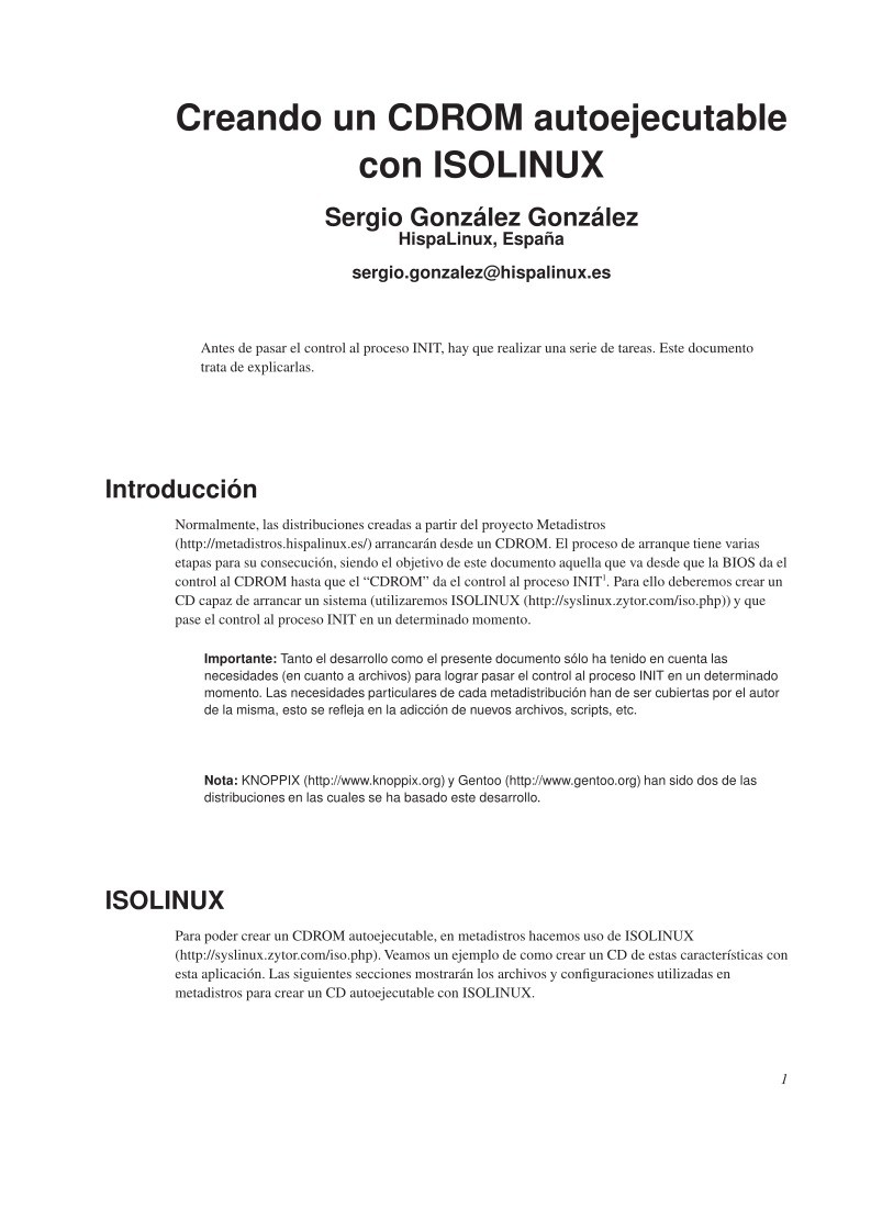 Imágen de pdf Creando un CDROM autoejecutable con ISOLINUX