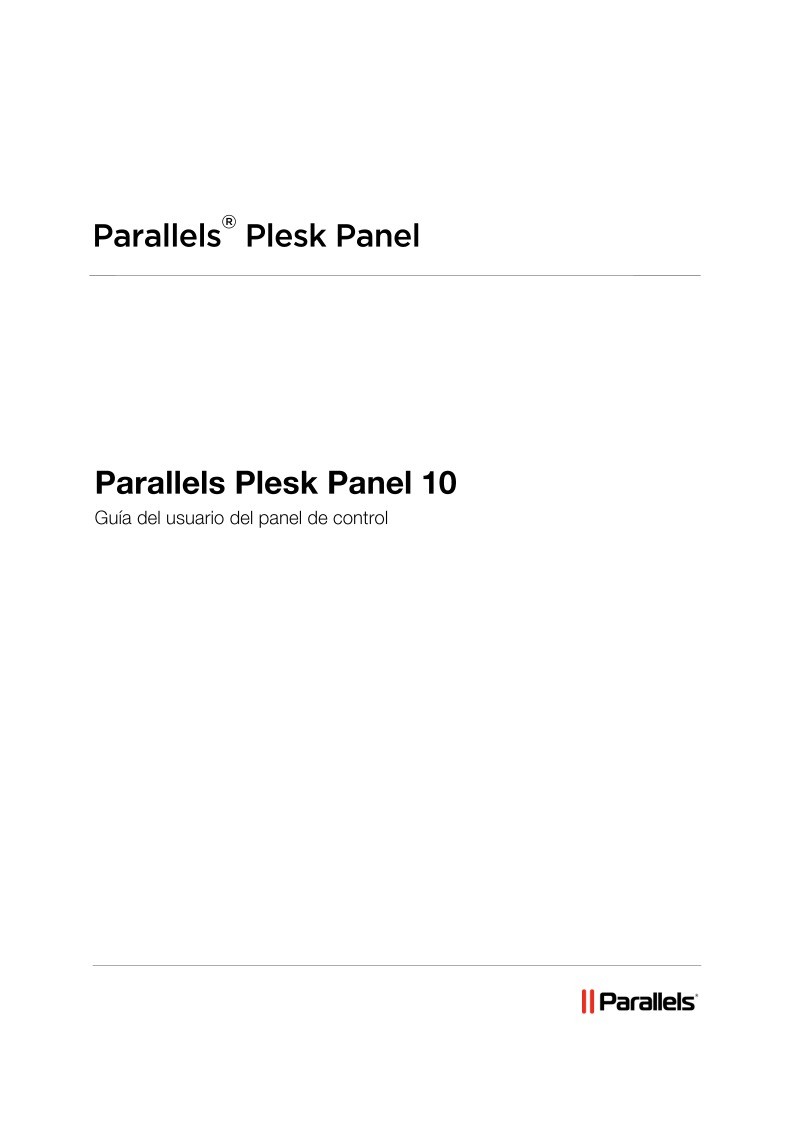 Imágen de pdf Parallels Plesk Panel 10 - Guía del usuario del panel del control