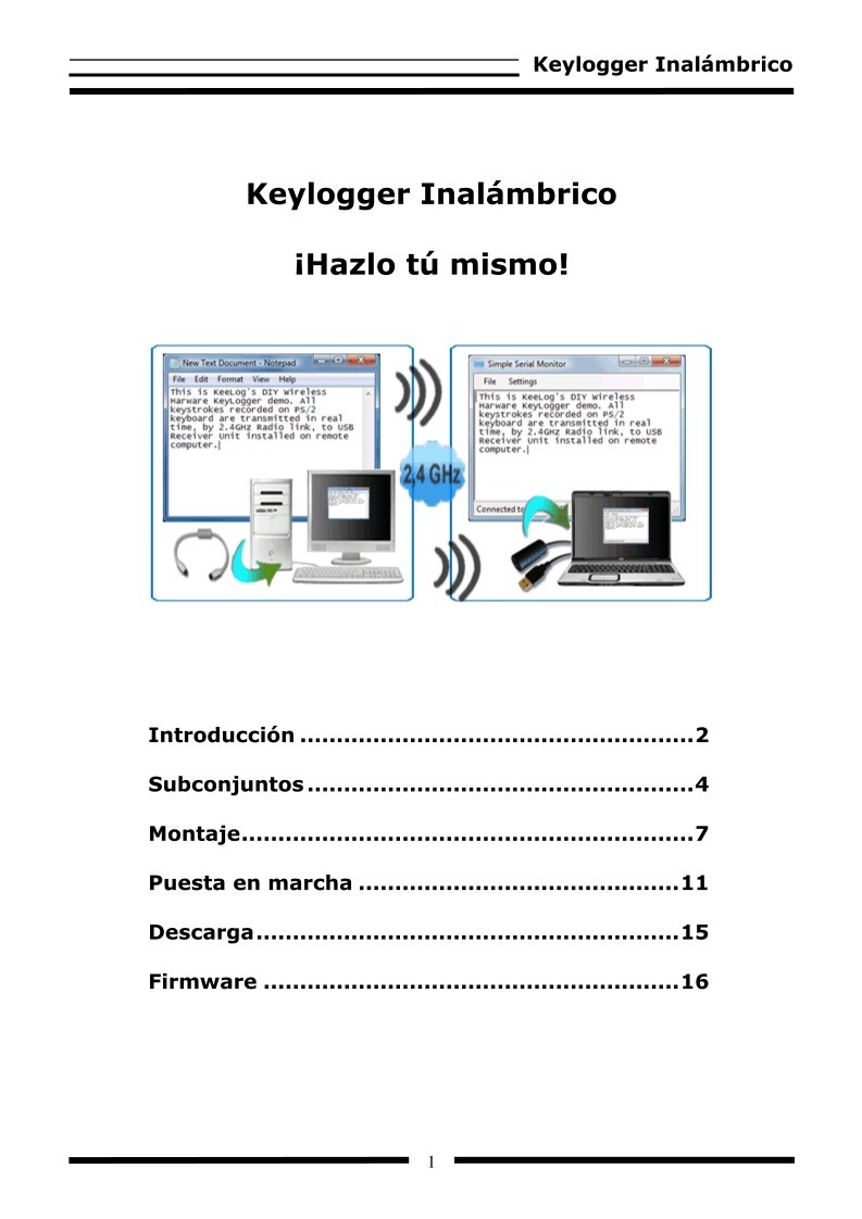 Imágen de pdf Keylogger Inalámbrico ¡Hazlo tú mismo!