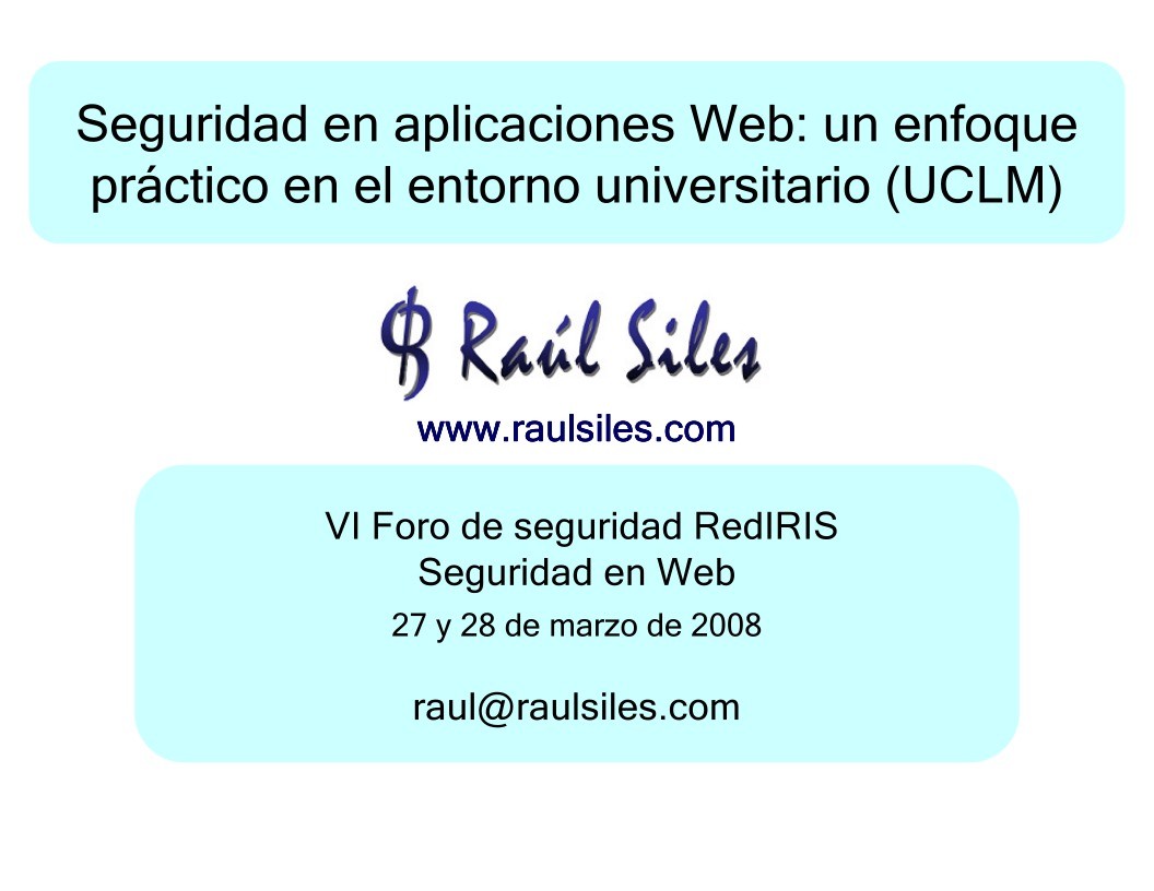 Imágen de pdf Seguridad en aplicaciones Web: un enfoque práctico en el entorno universitario (UCLM)