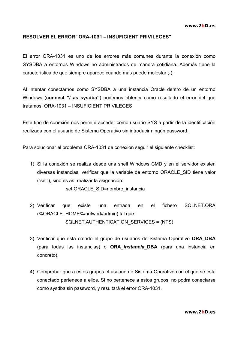 Imágen de pdf RESOLVER EL ERROR “ORA-1031 – INSUFICIENT PRIVILEGES”