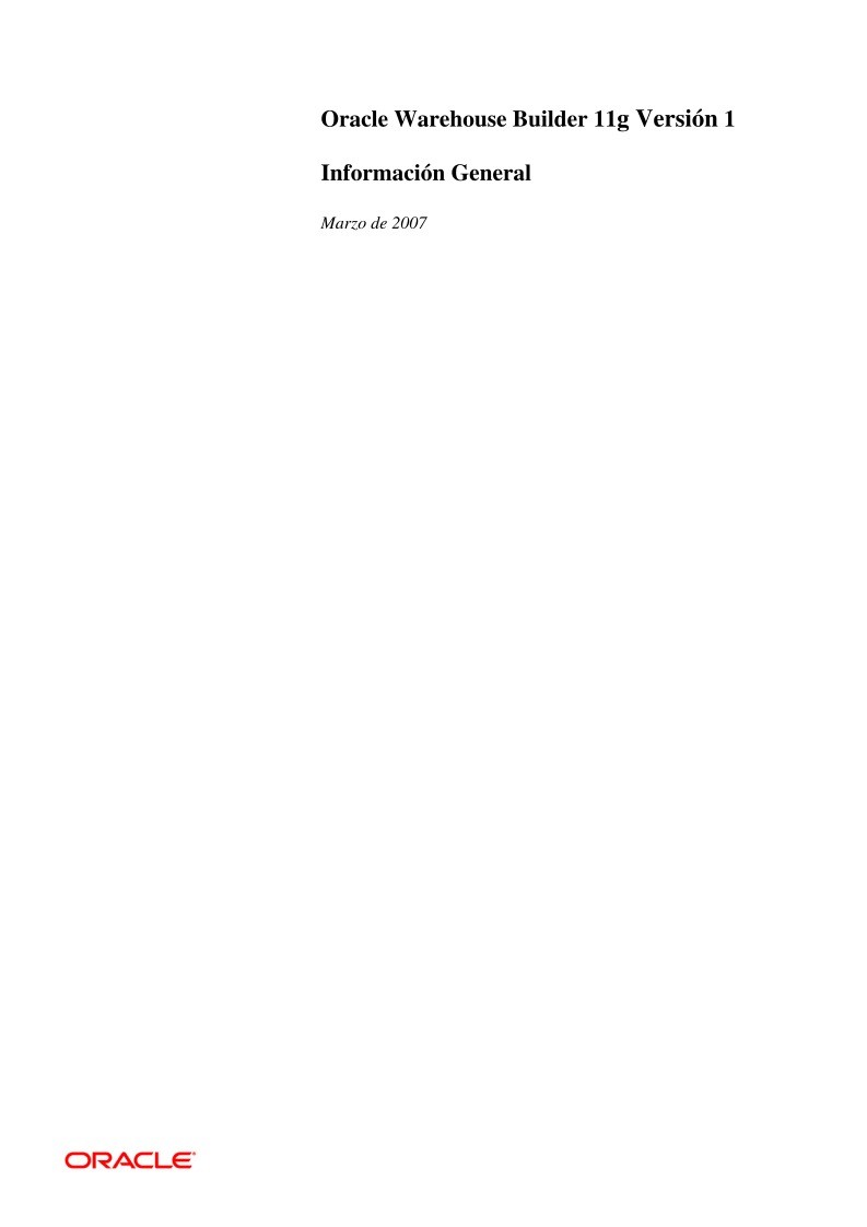 Imágen de pdf Oracle warehouse Builder 11g Versión 1 - Información General
