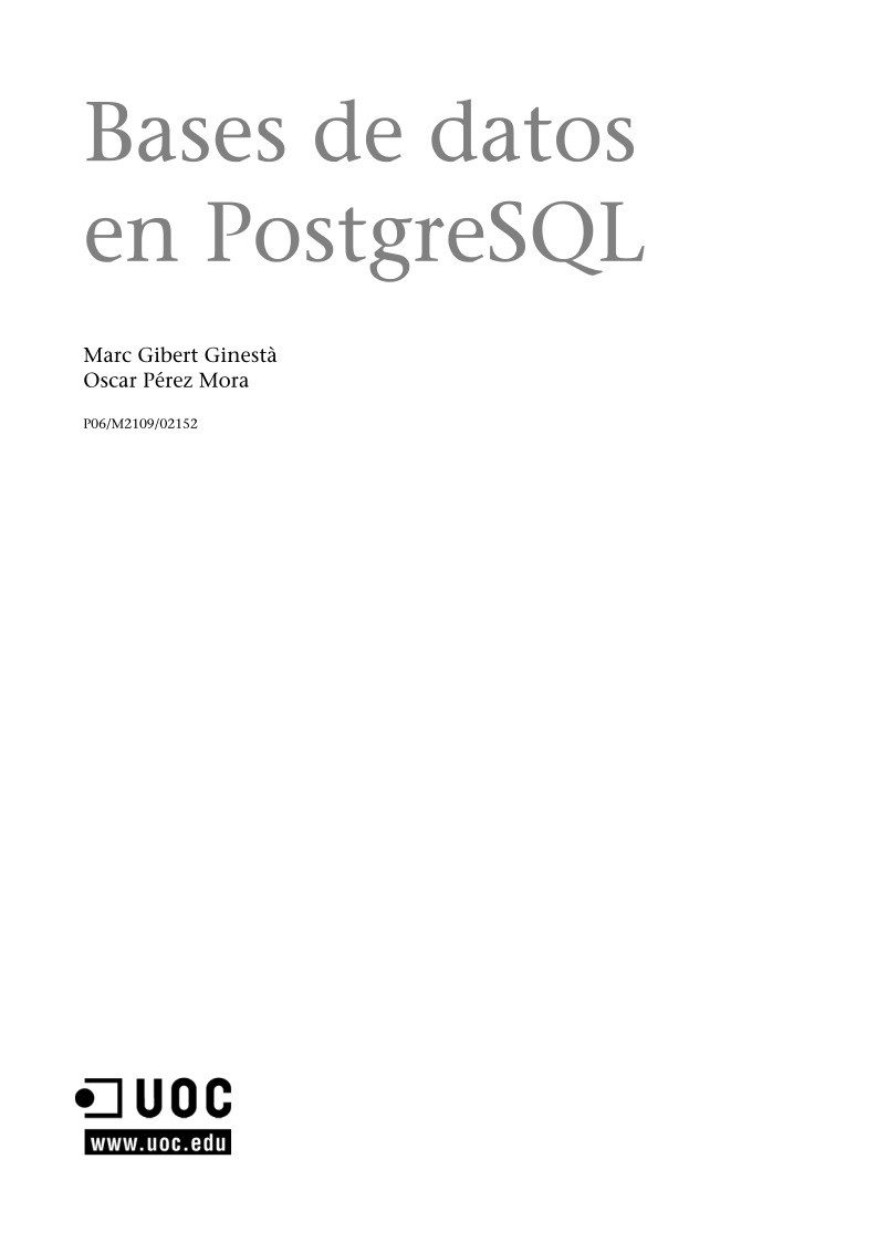 Imágen de pdf Bases de datos en PostgreSQL