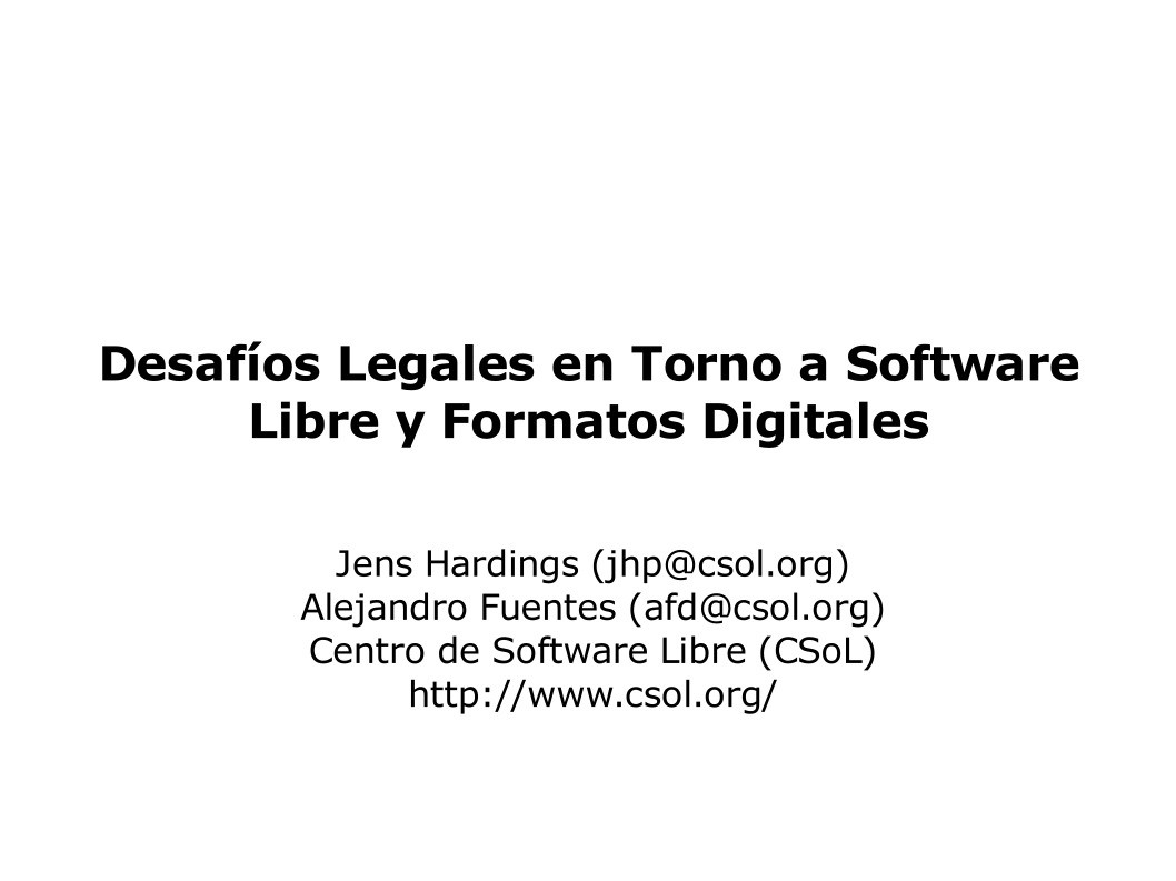 Imágen de pdf Desafíos Legales en Torno a Software Libre y Formatos Digitales